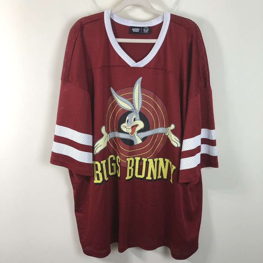 Fashionnova Looney Tunes Buggs Bunny Football Jersey Women's Sz 3X Red